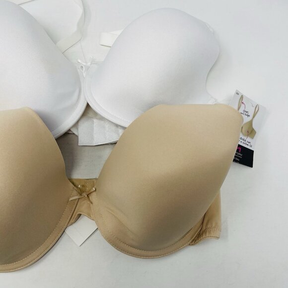 Maidenform Self Expressions Womens 38DD 2 Pack T-Shirt Bra 5701 Latte/White 336 - Picture 4 of 7
